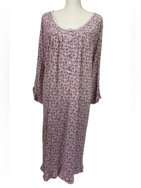 Eileen West Midi Nightgown Womens XL Floral Granny Cottagecore Lounge Y2K Modest